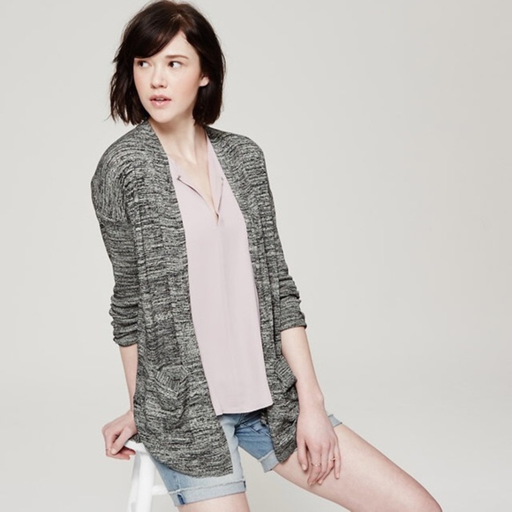 Loft open cardigan marble pattern